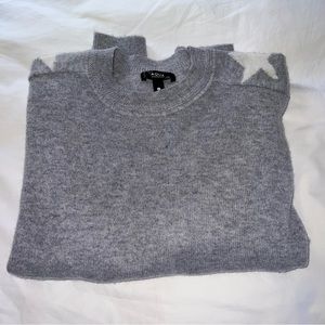 Aqua Cashmere Grey Ivory Star Sweater